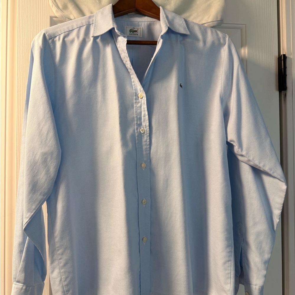 Lacoste Women's Sky Blue Button Down Shirt